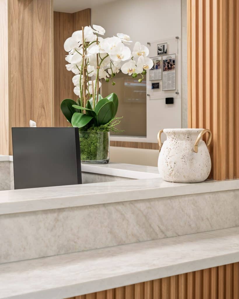 TrufaMED front desk and checkout counter at Surfside location
