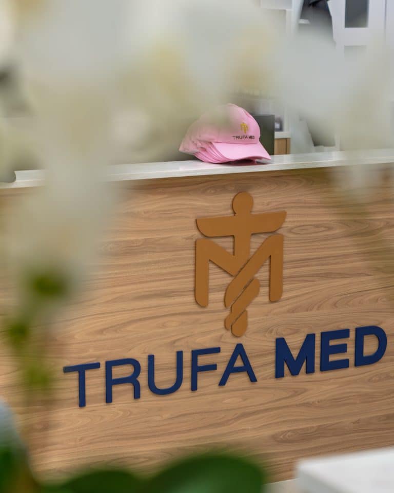 TrufaMED nursing desk with clinic logo at Surfside urgent care