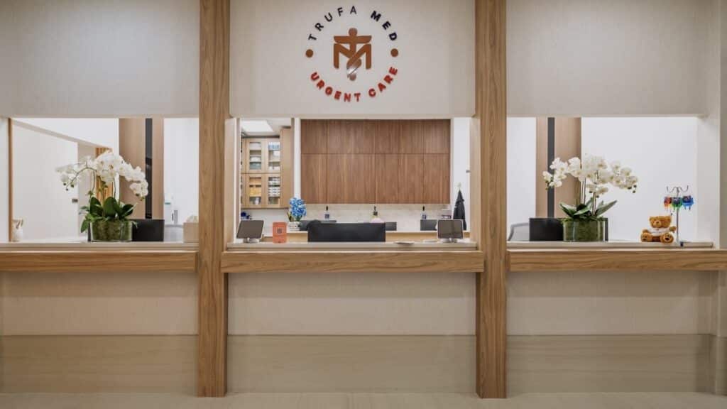 TrufaMED Urgent Care front desk in Surfside Florida serving Miami Beach, Bal Harbour, Bay Harbor Islands, and Sunny Isles Beach