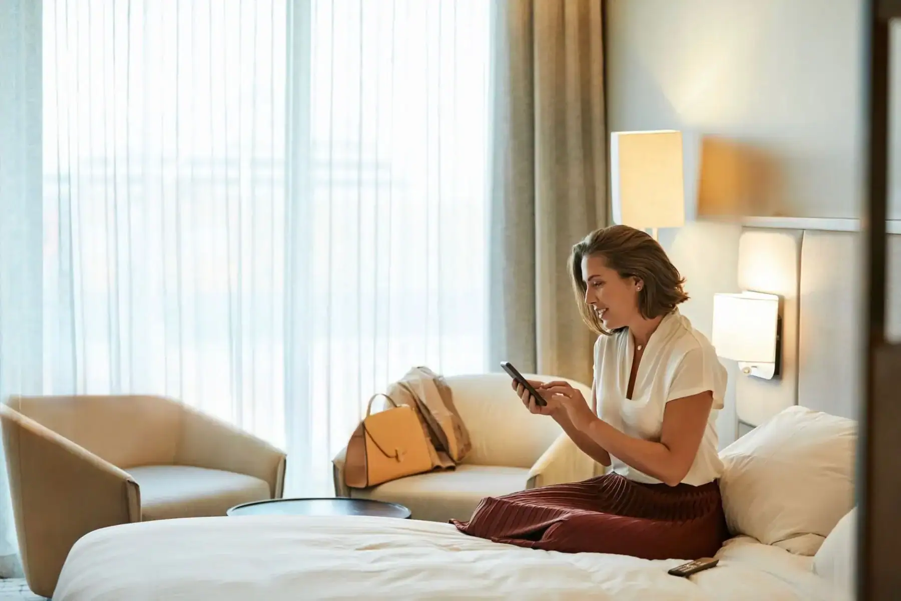 A patient on a TrufaMED telehealth visit from a Miami hotel room